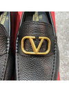 Men's V Logo Signature Leather Loafers Black - VALENTINO - BALAAN 6