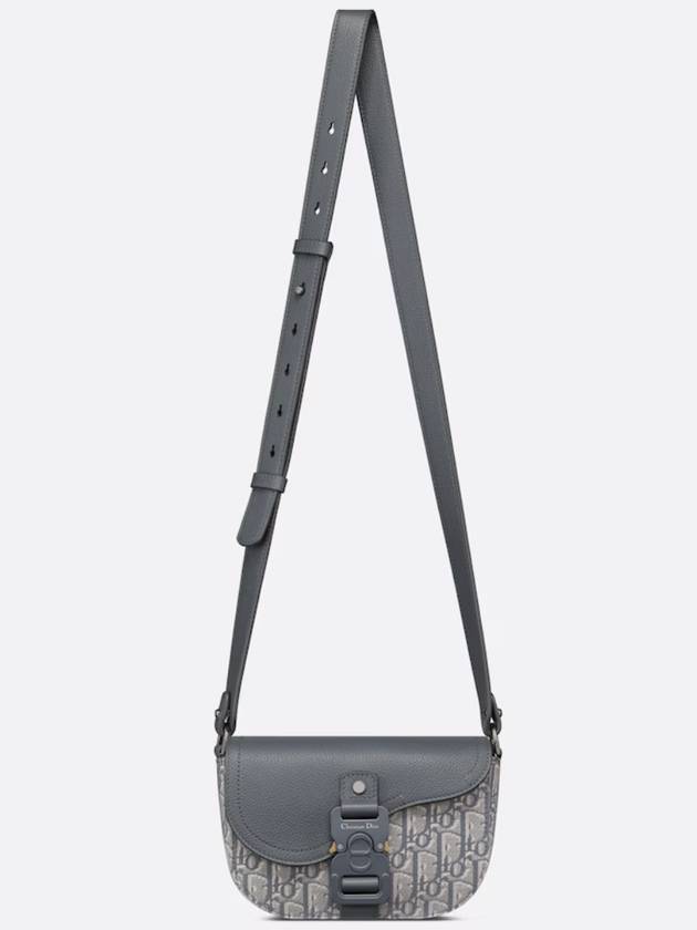 Saddle Mini Flap Messenger Bag Deep Gray Dior Oblique Jacquard Grained Calfskin 2ADCA435YKS H12E - DIOR - BALAAN 6