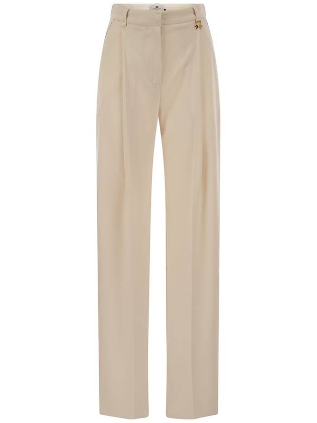 Crepe trousers with contrast stitching - ELISABETTA FRANCHI - BALAAN 1