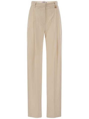 Crepe trousers with contrast stitching - ELISABETTA FRANCHI - BALAAN 1