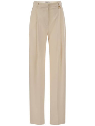 Crepe trousers with contrast stitching - ELISABETTA FRANCHI - BALAAN 1