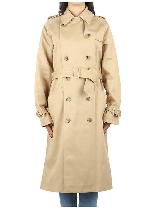 Greta Double Breasted Cotton Trench Coat Beige - A.P.C. - BALAAN 2