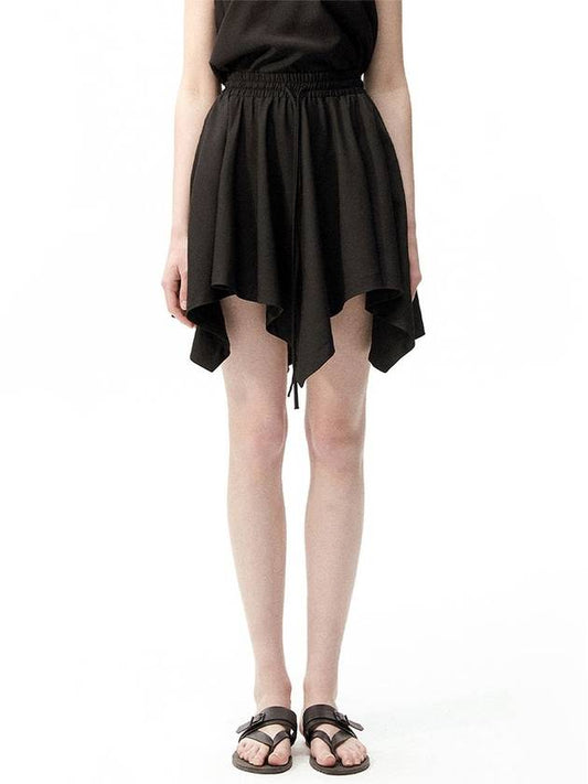 SQUARE CUTTING FLARED SHORT SKIRT flare mini skirt - MONOPHOBIA - BALAAN 2