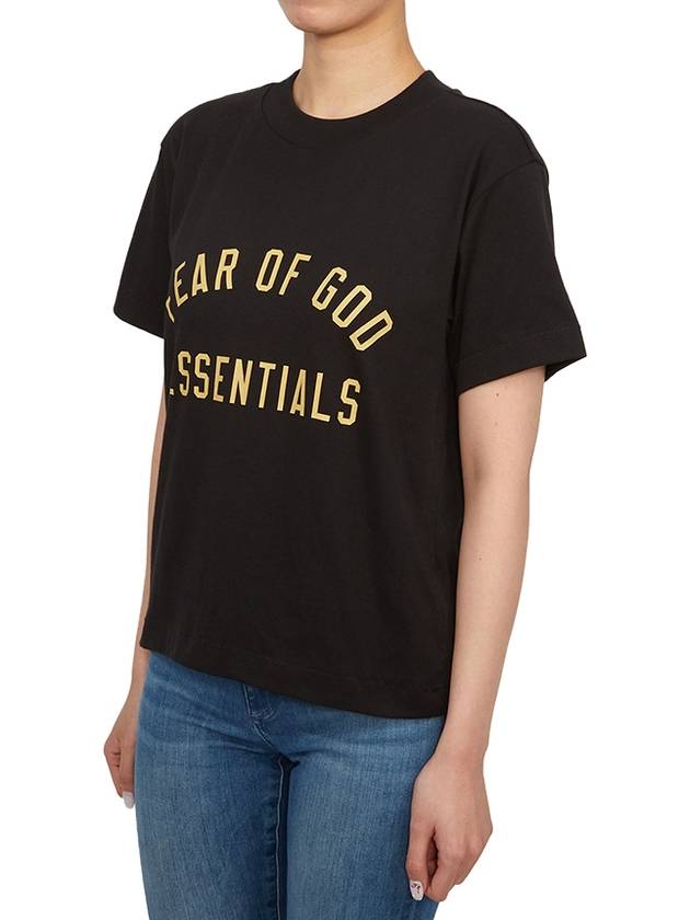 Logo Print Short Sleeve T Shirt Black - FEAR OF GOD - BALAAN 3