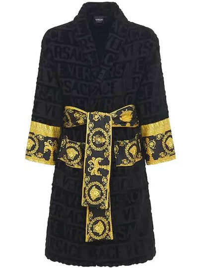 Baroque Pattern Bathrobe Lounge Wear Black - VERSACE - BALAAN 2