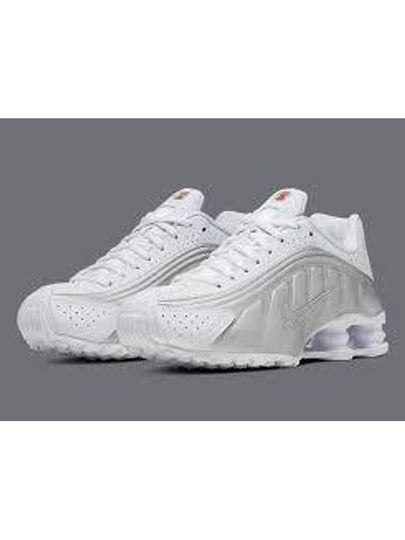 Shox R4 Low Top Sneakers White Metallic Silver - NIKE - BALAAN 2