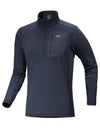 Raw Heavyweight Zip Neck Long Sleeve T-Shirt Black Sapphire - ARC'TERYX - BALAAN 1