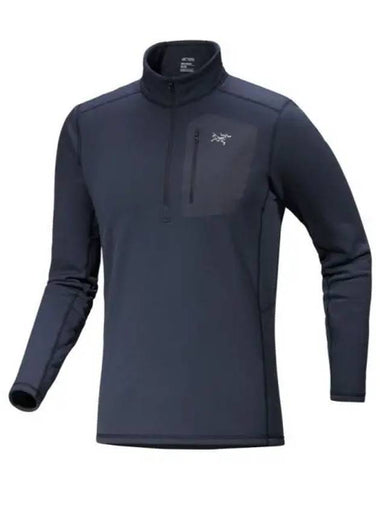 Rho Heavyweight Zip Neck Long Sleeve T-Shirt Black Sapphire - ARC'TERYX - BALAAN 1