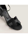 Encens 50 Strap Calfskin Sandal Heels Noir - HERMES - BALAAN 6