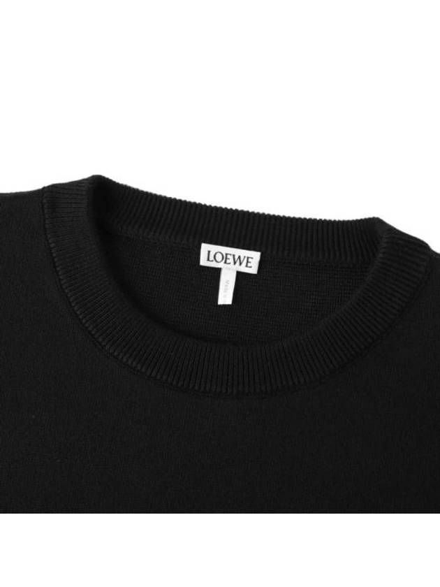 Logo Cotton Blend Knit Top Black - LOEWE - BALAAN 5