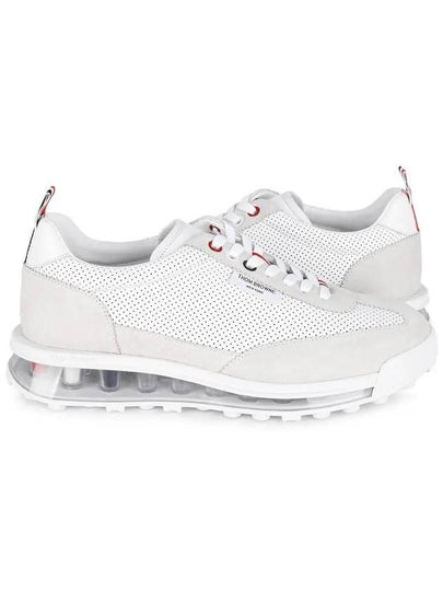 Vitello Calf Leather Clear Sole Tech Runner Sneakers White - THOM BROWNE - BALAAN 2