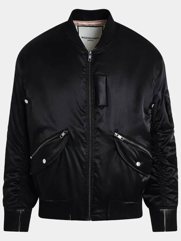 Men's Back Logo MA 1 Bomber Jacket Black - WOOYOUNGMI - BALAAN 2