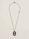 Chaine D'Ancre Vulcanium Necklace Brown Silver - HERMES - BALAAN 9