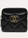 Nineteen Gold CC Logo Lambskin Zipper Card Wallet Black - CHANEL - BALAAN 2