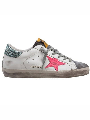 Women's Glitter Tab Superstar Classic Low Top Sneakers White - GOLDEN GOOSE - BALAAN 1