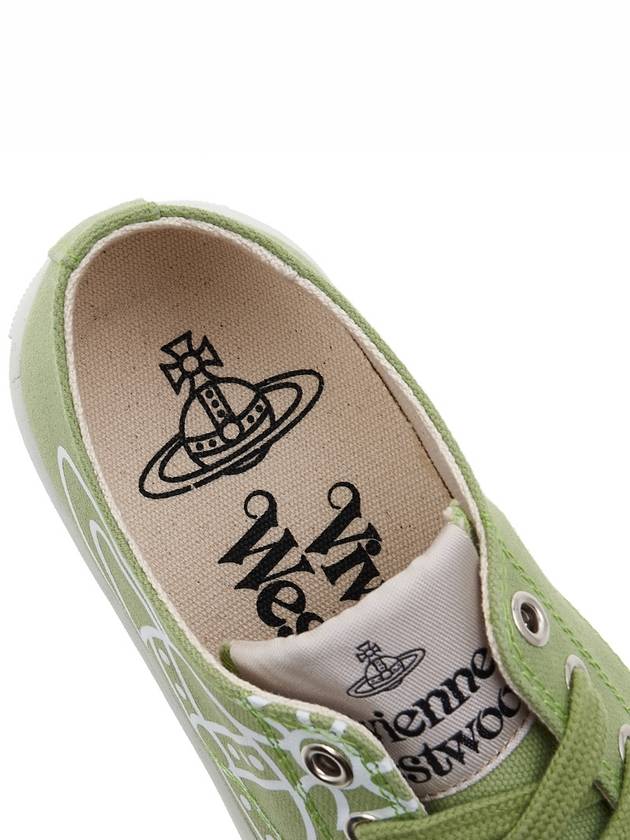 Plimsoll 20 logo canvas low-top sneakers green - VIVIENNE WESTWOOD - BALAAN.