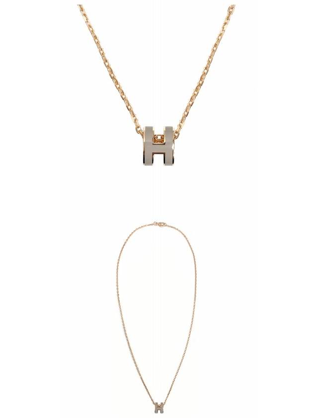 Mini Pop H Pendant Rose Gold & Marron Glace - HERMES - BALAAN 5