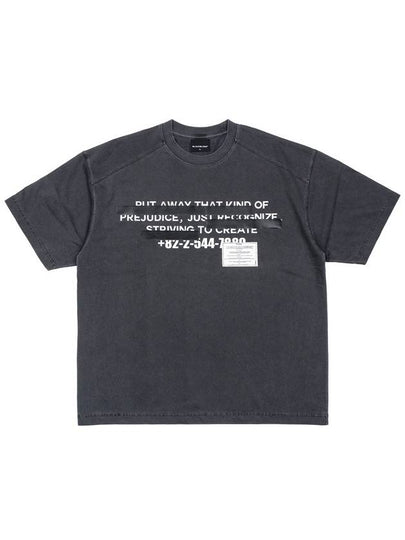 BBD Hidden Slogan Pigment T Shirt Charcoal - BLACKBLOND - BALAAN 2