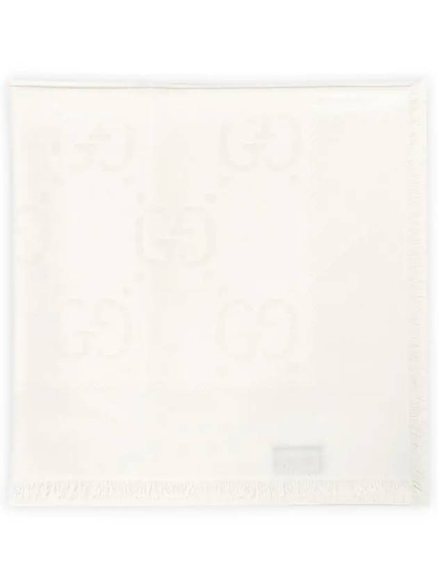 GG Jacquard Silk Wool Scarf White - GUCCI - BALAAN 2