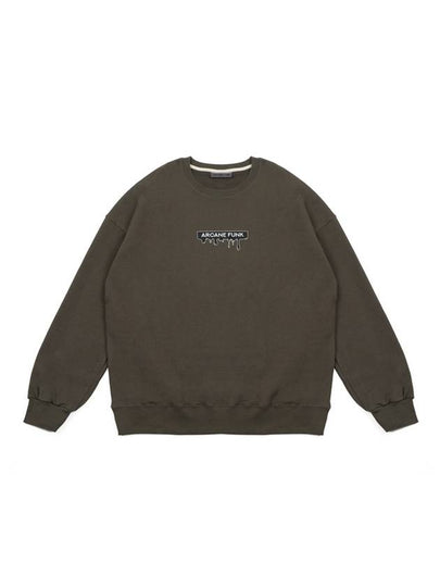 Basic Logo Sweatshirt Khaki - ARCANE FUNK - BALAAN 2