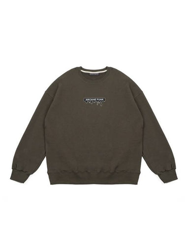 Basic Logo Sweatshirt Khaki - ARCANE FUNK - BALAAN 1