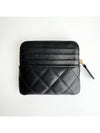 Gold Zipper Classic Grained Calfskin Card Holder Black - CHANEL - BALAAN 4