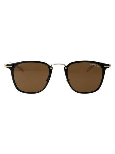 Sunglasses MB0295S 001 001 BLACK GOLD BROWN - MONTBLANC - BALAAN 1