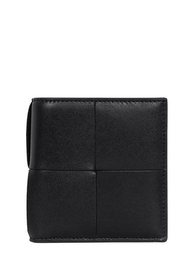 Intrecciato Cassette Slim Half Wallet Black - BOTTEGA VENETA - BALAAN 1