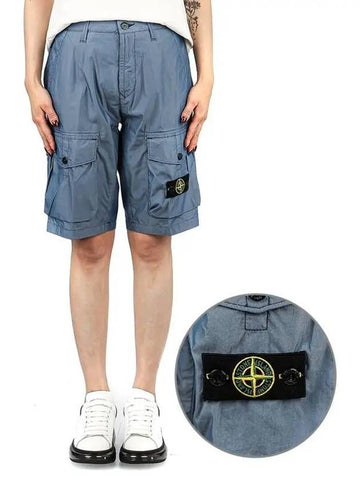 7816L0301 V0027 Kids Wappen Shorts Blue 270496 - STONE ISLAND - BALAAN 1