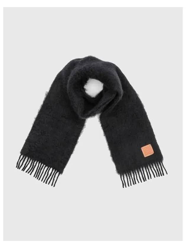 Anagram Fringe Mohair Scarf Black - LOEWE - BALAAN 3