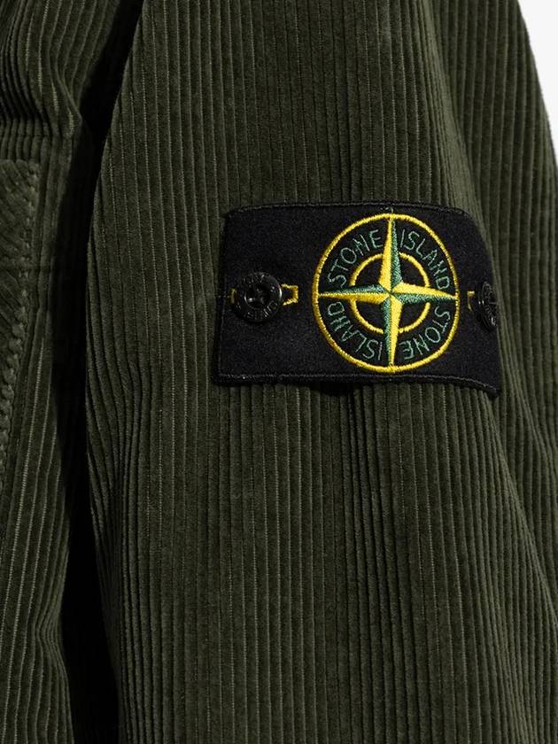 Wappen Patch Corduroy Cotton Jacket Green - STONE ISLAND - BALAAN 5