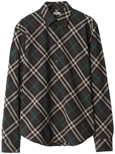 Check Wool Blend Long Sleeve Shirt Snug - BURBERRY - BALAAN 2