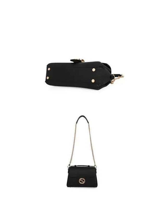 GG Interlocking Chain Small Top Handle Shoulder Bag Black - GUCCI - BALAAN 6