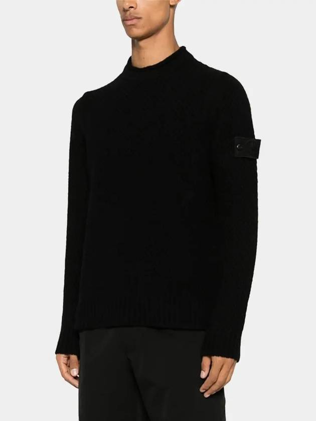 Ghost Piece Wappen Knit Top Black - STONE ISLAND - BALAAN 4