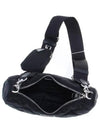 Triangle Logo Re-nylon Paddde Hobo Cross Bag Black - PRADA - BALAAN 5