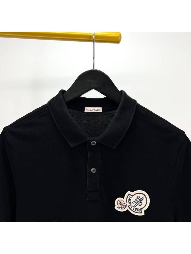 Big logo short sleeve collar t shirt black L size - MONCLER - BALAAN 4