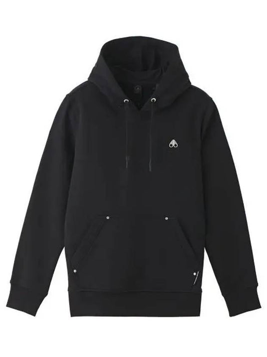 Logo Plaque Cotton Hood Black - MOOSE KNUCKLES - BALAAN 2