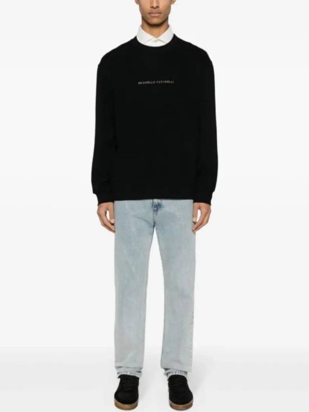 Embroidered Logo Sweatshirt Black - BRUNELLO CUCINELLI - BALAAN 6