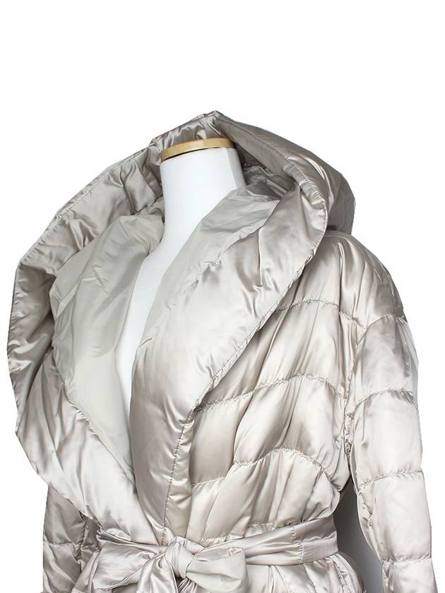 S Max Mara Reversible Light Gray Goose Down Hooded Padded Coat 55 66 - S MAX MARA - BALAAN 5