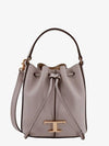 T Timeless Leather Micro Logo Bucket Bag Grey - TOD'S - BALAAN 1