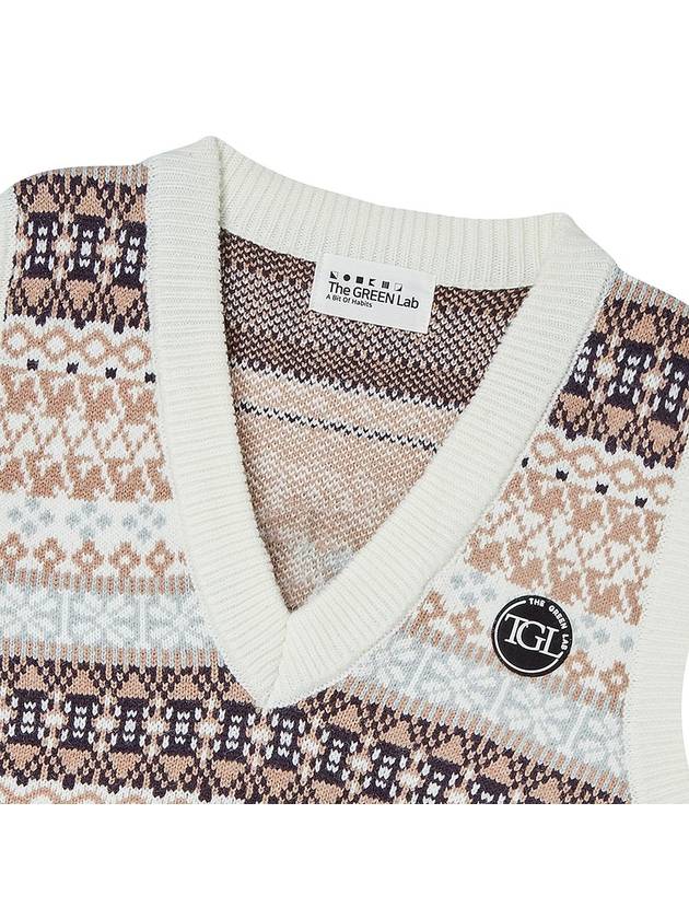 Jacquard Vest Sweater Ivory - THE GREEN LAB - BALAAN 3