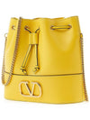 Women's V Logo Signature Chain Bucket Bag Yellow - VALENTINO - BALAAN 3