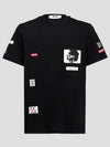 Multi Patch Short Sleeve T-Shirt Black - MSGM - BALAAN 2