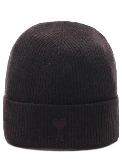 De Coeur Ribbed Knit Beanie Brown - AMI - BALAAN 2