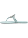 Women's Metal Miller Soft Flip Flops Light Blue - TORY BURCH - BALAAN 5