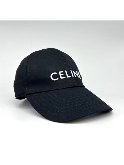 Embroidered Logo Cotton Ball Cap Black - CELINE - BALAAN 2