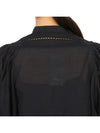 Women's Lace Insert Collar Long Sleeve Cotton Blouse Black - VANESSA BRUNO - BALAAN 8