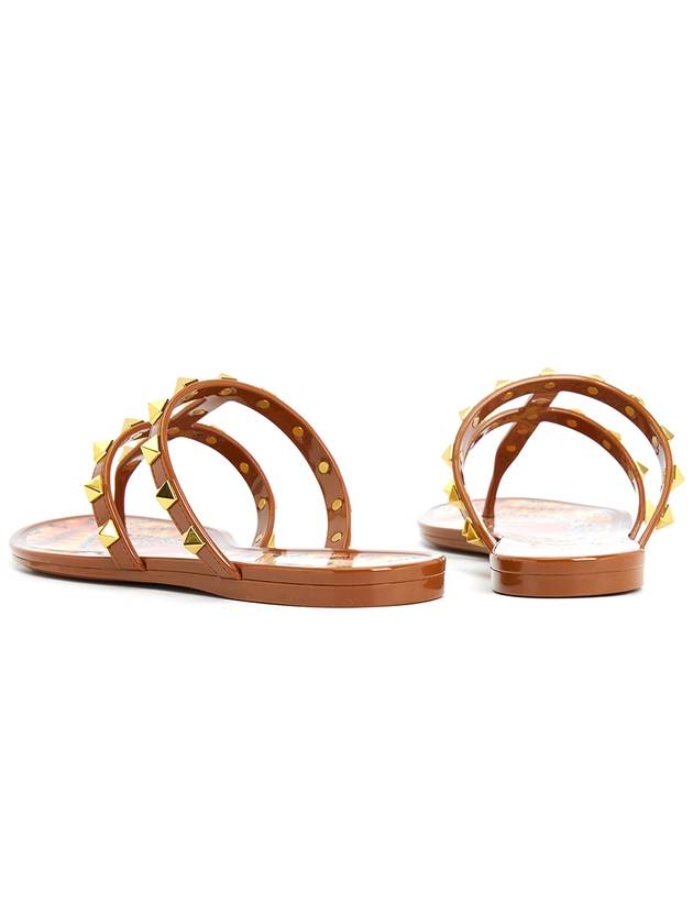 Rockstud flip flops brown - VALENTINO - BALAAN 7