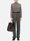 Pleated Straight Pants Grey Melange - BOTTEGA VENETA - BALAAN 3