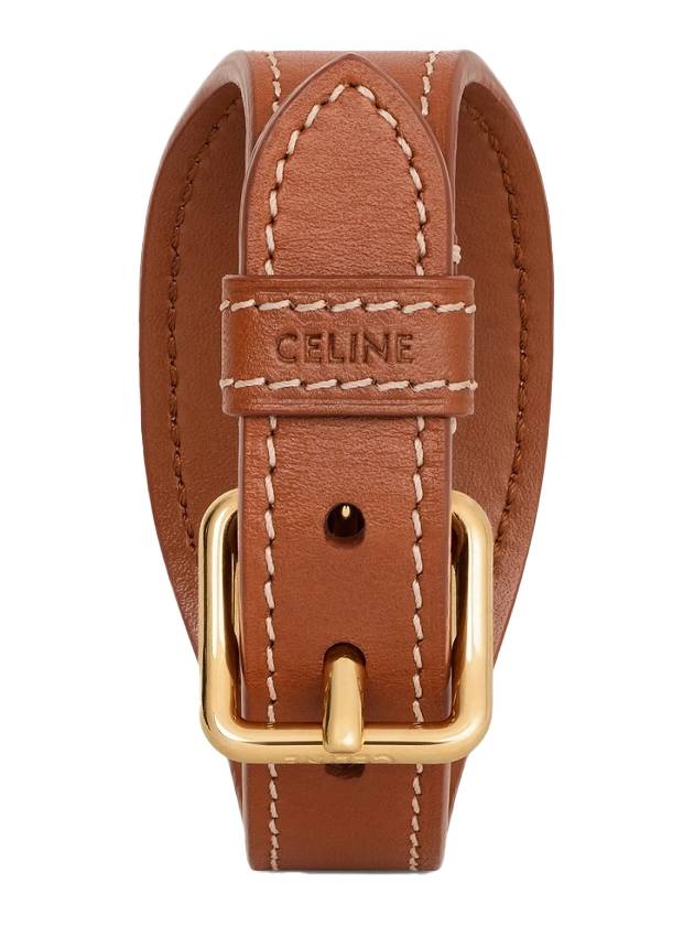 Les Cuirs Triomphe Calfskin Bracelet Tan - CELINE - BALAAN 4